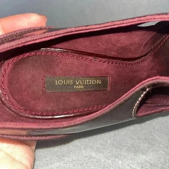 Louis Vuitton Balmoral Bordeaux Tassel heels wine patent leather, coquette girl - Picture 10 of 14